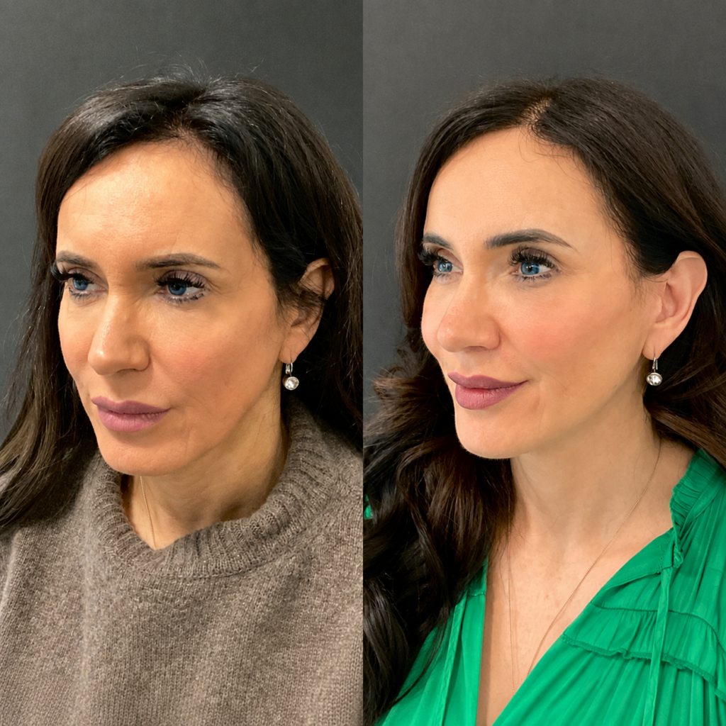 Yapa Deep plane face and deep neck lift, lateral brow lift, bilateral upper and lower blepharoplasty, lip lift and facial fat grafting. before and after image